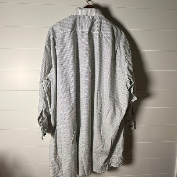 Stacy Adams Men's Dress Button Down Shirt White & Black Polka Dots Sz 22 34/35 - Picture 3 of 10
